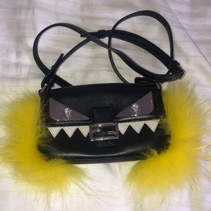 Worn Twice Fendi Purse with yellow fur